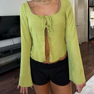 White Fox Longsleeve Tie Top